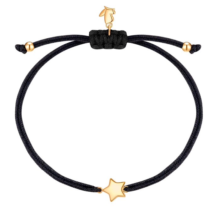 Textil Armband schwarz Stern gold