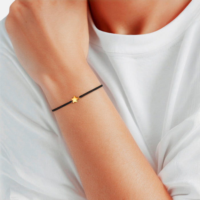Textil Armband schwarz Stern gold