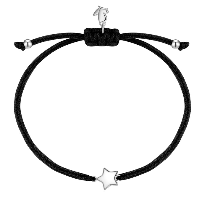 Textil Armband schwarz Stern silber