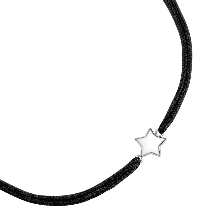 Textil Armband schwarz Stern silber