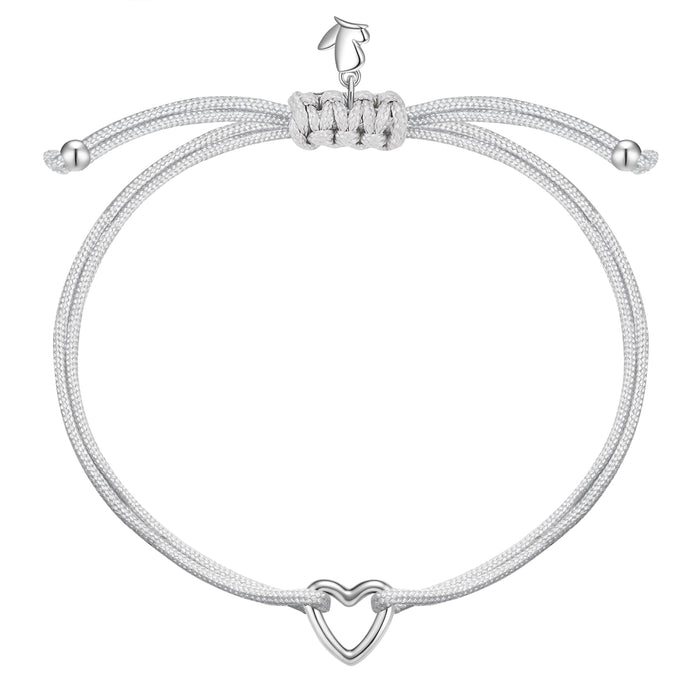 Textil Armband silber Herz silber