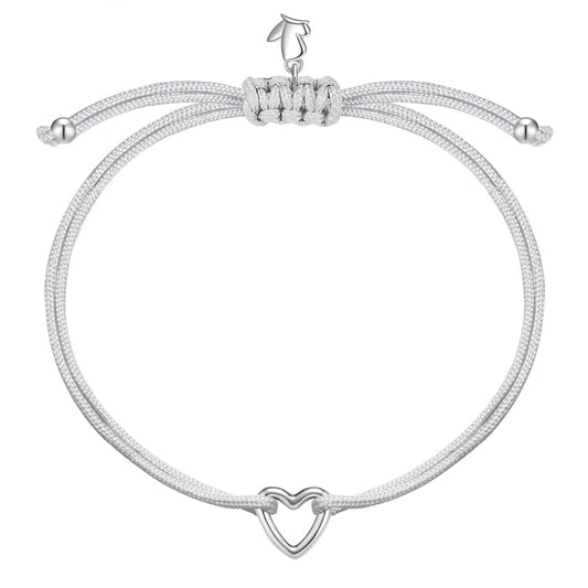Textil Armband silber Herz silber
