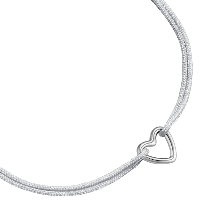 Textil Armband silber Herz silber