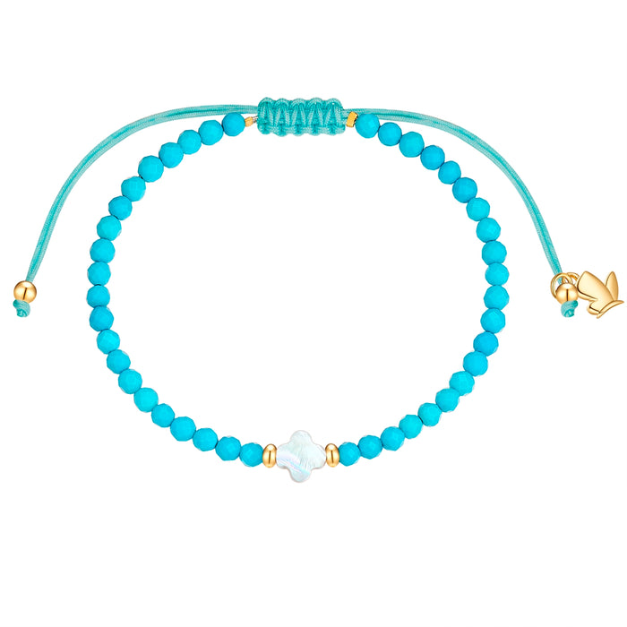 Textil-Armband türkis Türkis (rek.) Muschelkernperle