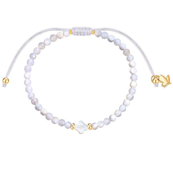 Textil-Armband weiß Muschelkernperle