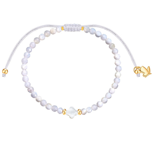 Textil-Armband weiß Muschelkernperle