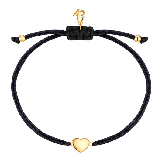 Textilarmband schwarz Herz gold
