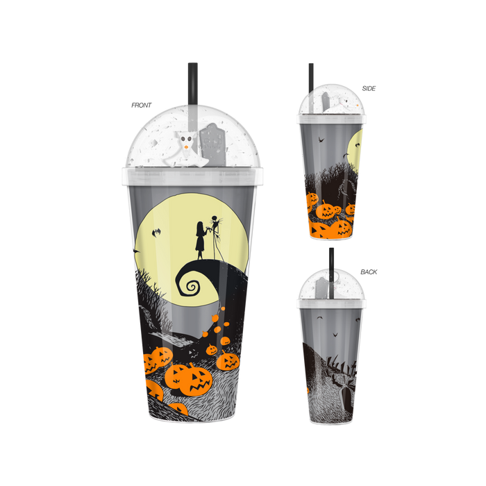 The Nightmare Before Christmas - Spiral Hill Moon Graveyard 24oz Dome Top Travel Tumbler