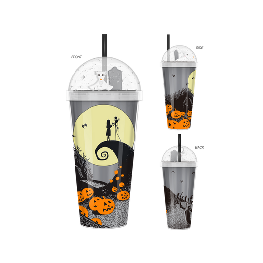 The Nightmare Before Christmas - Spiral Hill Moon Graveyard 24oz Dome Top Travel Tumbler