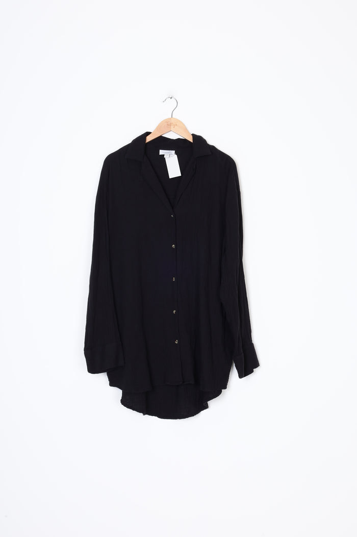 Topshop Womens Black Shirt Size M