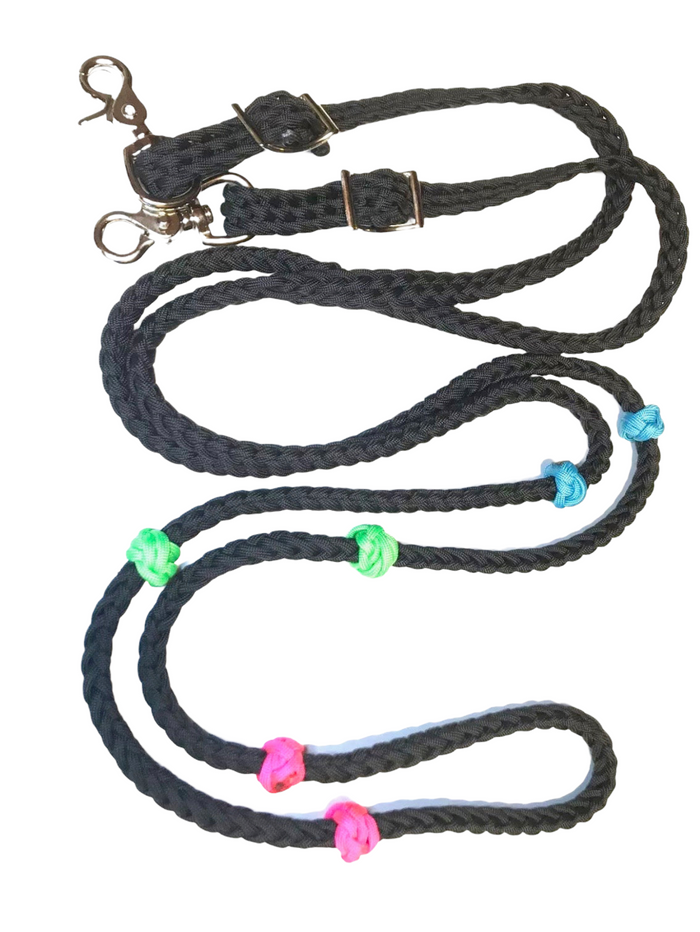 Training Lesson Reins, Round  (multiple lengths available and custom colors) - Tiffanys Braided Tack LLC