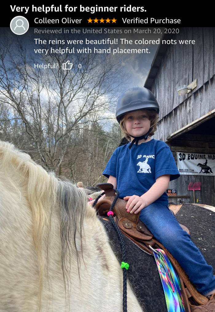 Training Lesson Reins, Round  (multiple lengths available and custom colors) - Tiffanys Braided Tack LLC