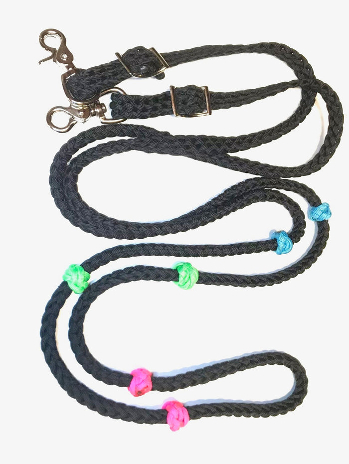 Training Lesson Reins, Round  (multiple lengths available and custom colors) - Tiffanys Braided Tack LLC