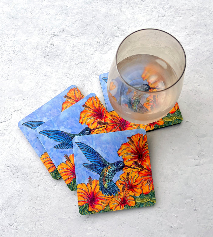 Tropical Hummingbird Coaster