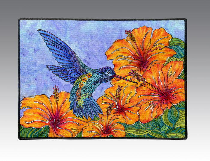 Tropical Hummingbird Door Mat