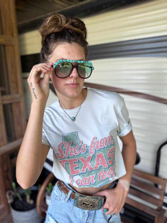 Turquoise Glam Sunglasses
