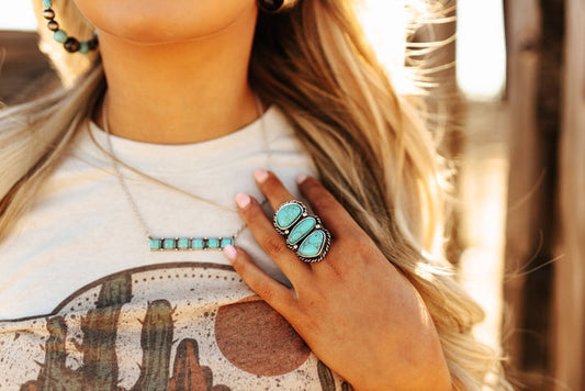 Turquoise Trio Cuff RingTurquoiseOS