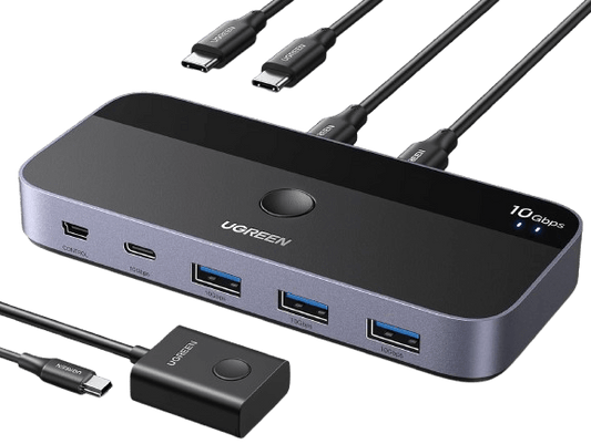 UGREEN USBC Switch - 2-Port, 4 x USB 3.2, 10Gbps Data