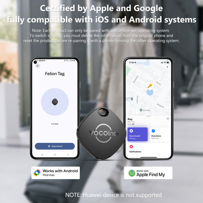 VOCOlinc Dual-System Bluetooth Finder-VT2201-TD 1 pack (iOS&Android)