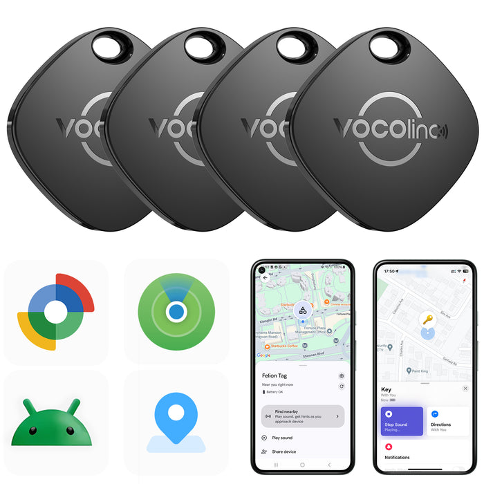 VOCOlinc Dual-System Bluetooth Finder-VT2201-TD 4 pack (iOS&Android)