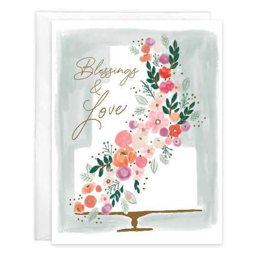 GINA B DESIGNS With Scripture Wedding Greeting Card - Tiered Love Cake