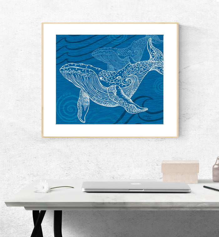 Whale One Color Print
