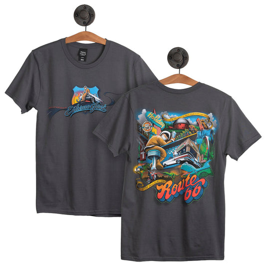 YOUTH SMOKE GREY ROUTE 66 TEE - YJCR66T - Eskimo Joe's Clothes